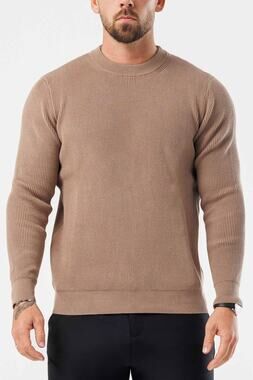 Alo Ridge Knit Sweater Men's Small Light Brown Crew Neck Pullover
